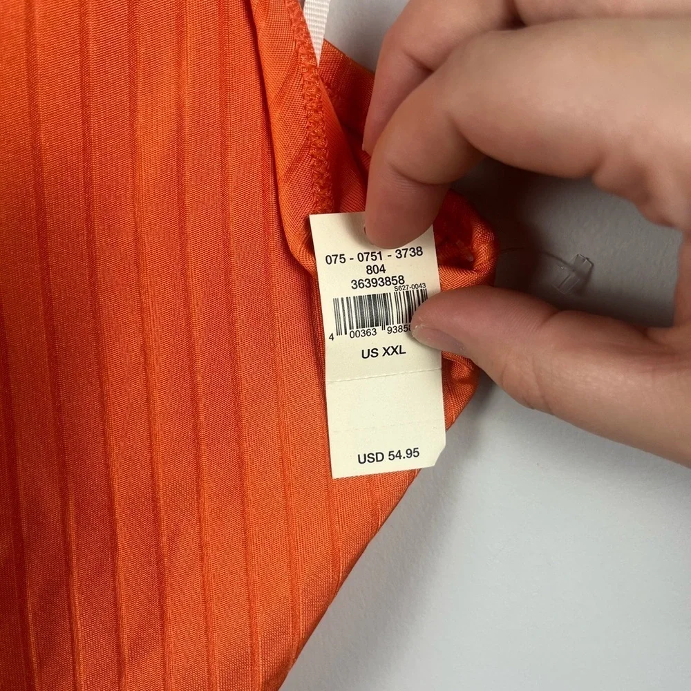 New aerie orange open back full coverage one piece swimsuit size xxl